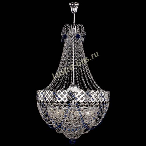 Люстра Корона №5 с подвесом Синяя в Самаре Гусь Хрустальный