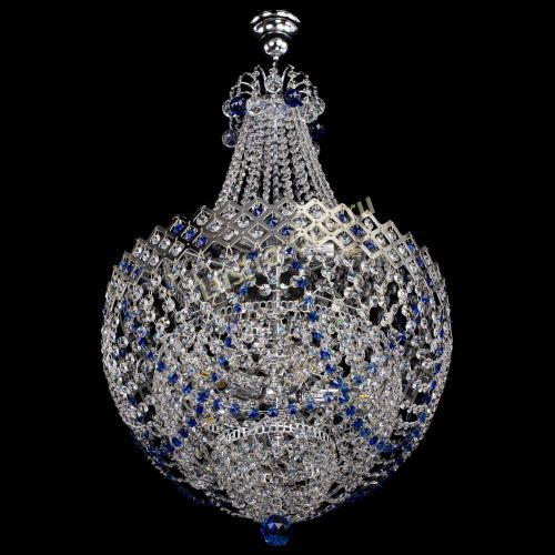 Люстра Корона №5 с подвесом Синяя в Самаре Гусь Хрустальный