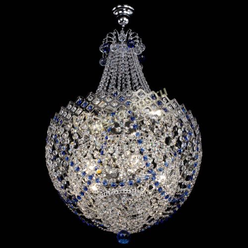 Люстра Корона №5 с подвесом Синяя в Самаре Гусь Хрустальный