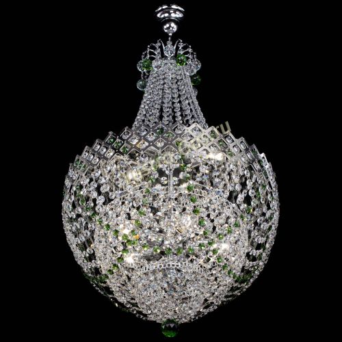Люстра Корона №5 с подвесом Зеленая в Самаре Гусь Хрустальный
