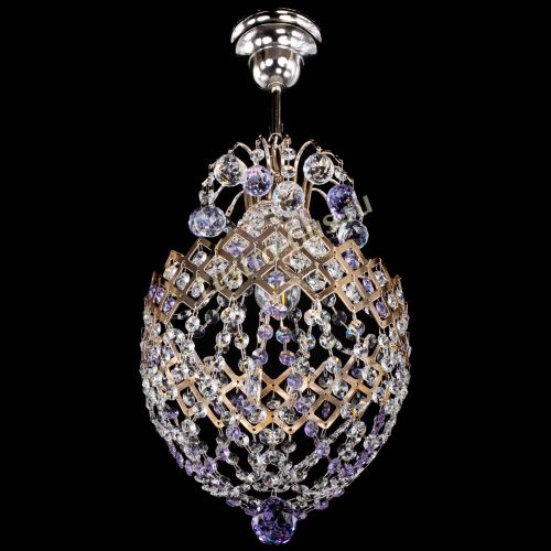 Люстра Корона №6 фиолетовая в Самаре Гусь Хрустальный