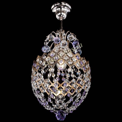 Люстра Корона №6 фиолетовая в Самаре Гусь Хрустальный