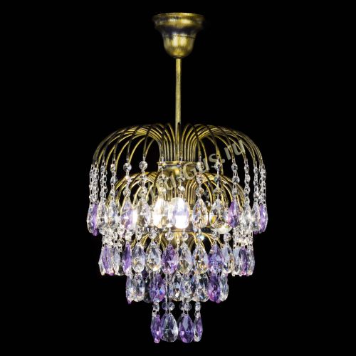 Люстра Лора №3 под бронзу фиолетовая в Самаре Гусь Хрустальный