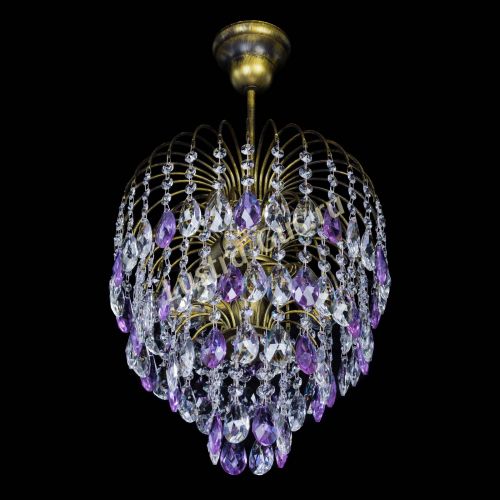 Люстра Лора №3 под бронзу фиолетовая в Самаре Гусь Хрустальный