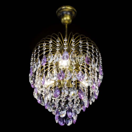 Люстра Лора №3 под бронзу фиолетовая в Самаре Гусь Хрустальный