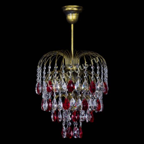Люстра Лора №3 под бронзу красная в Самаре Гусь Хрустальный