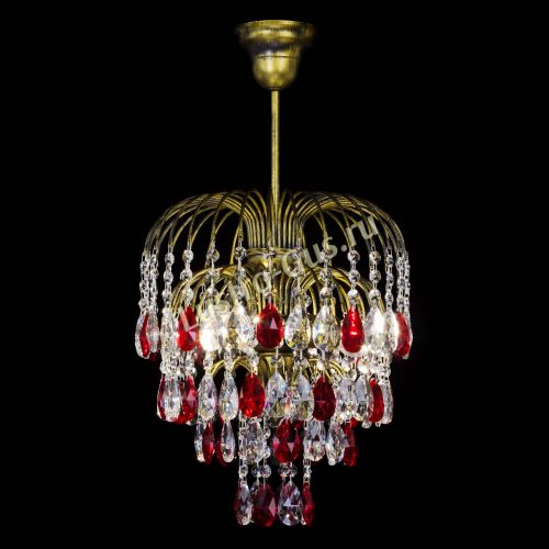 Люстра Лора №3 под бронзу красная в Самаре Гусь Хрустальный