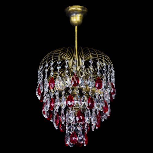 Люстра Лора №3 под бронзу красная в Самаре Гусь Хрустальный