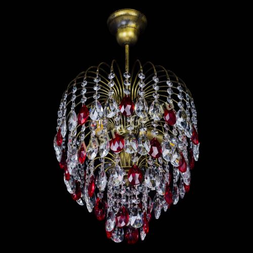 Люстра Лора №3 под бронзу красная в Самаре Гусь Хрустальный