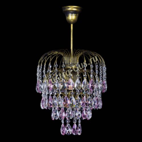 Люстра Лора №3 под бронзу розовая в Самаре Гусь Хрустальный