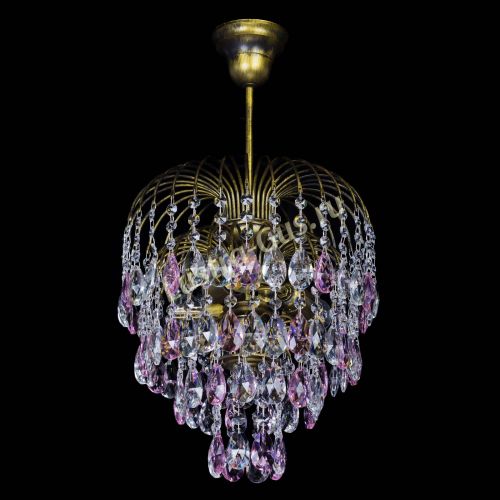 Люстра Лора №3 под бронзу розовая в Самаре Гусь Хрустальный