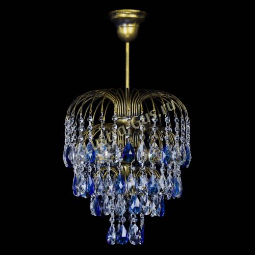 Люстра Лора №3 под бронзу синяя в Самаре Гусь Хрустальный