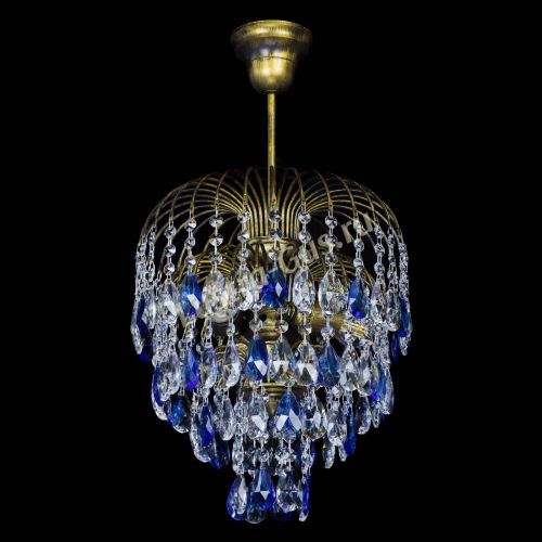 Люстра Лора №3 под бронзу синяя в Самаре Гусь Хрустальный