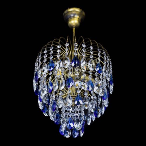 Люстра Лора №3 под бронзу синяя в Самаре Гусь Хрустальный