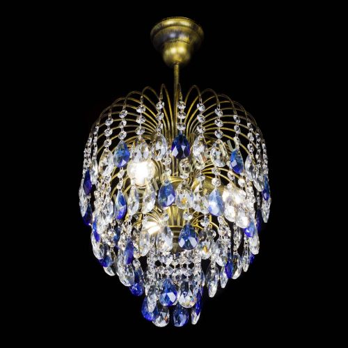 Люстра Лора №3 под бронзу синяя в Самаре Гусь Хрустальный