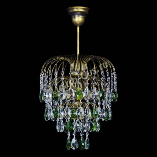 Люстра Лора №3 под бронзу зеленая в Самаре Гусь Хрустальный