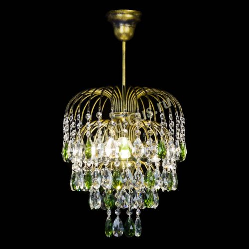 Люстра Лора №3 под бронзу зеленая в Самаре Гусь Хрустальный