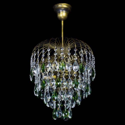 Люстра Лора №3 под бронзу зеленая в Самаре Гусь Хрустальный