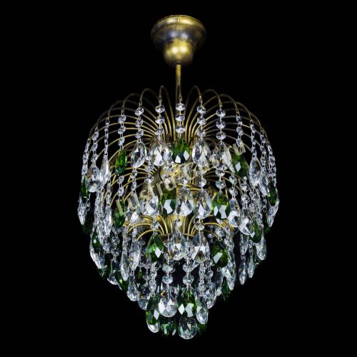 Люстра Лора №3 под бронзу зеленая в Самаре Гусь Хрустальный