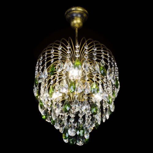 Люстра Лора №3 под бронзу зеленая в Самаре Гусь Хрустальный