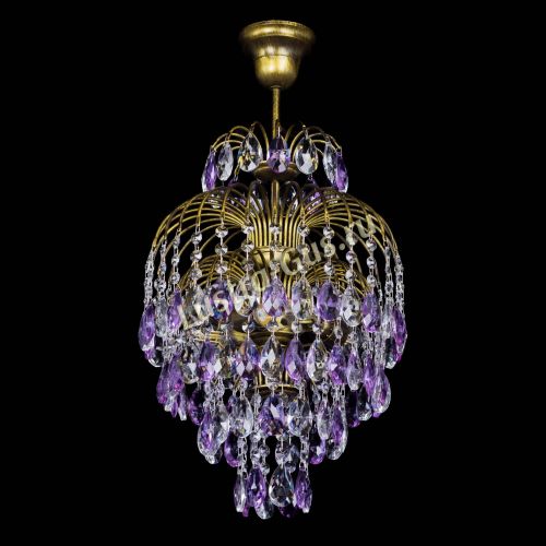 Люстра Лора №3 журавлик Фиолетовая под бронзу в Самаре Гусь Хрустальный