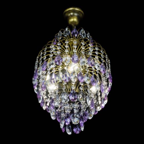 Люстра Лора №3 журавлик Фиолетовая под бронзу в Самаре Гусь Хрустальный