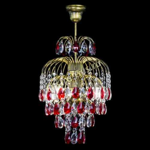 Люстра Лора №3 журавлик Красная под бронзу в Самаре Гусь Хрустальный