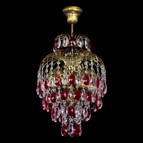 Люстра Лора №3 журавлик Красная под бронзу в Самаре Гусь Хрустальный