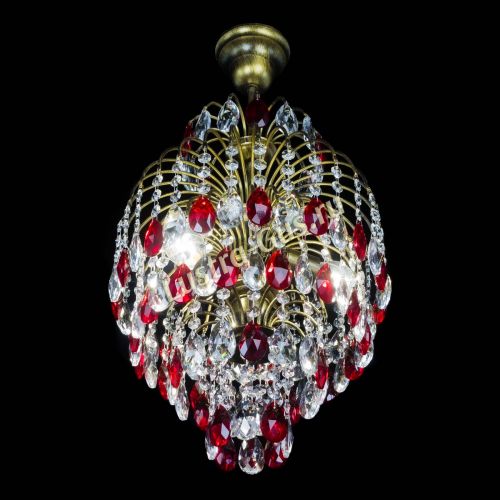 Люстра Лора №3 журавлик Красная под бронзу в Самаре Гусь Хрустальный