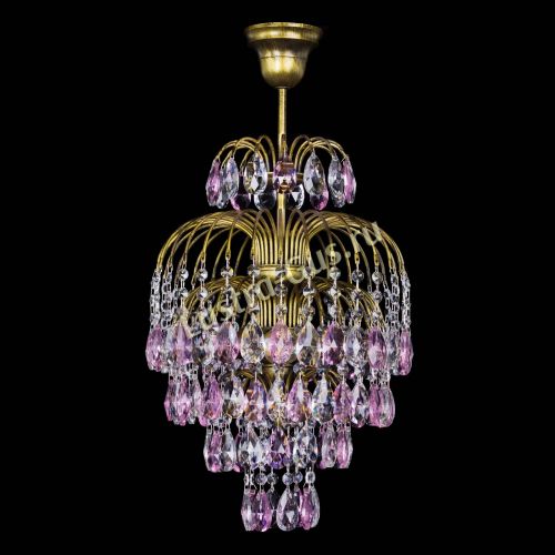 Люстра Лора №3 журавлик Розовая под бронзу в Самаре Гусь Хрустальный