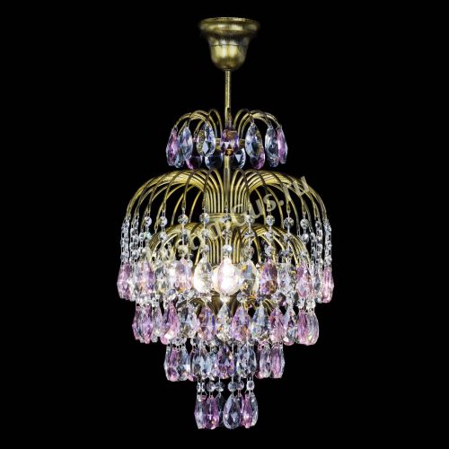 Люстра Лора №3 журавлик Розовая под бронзу в Самаре Гусь Хрустальный