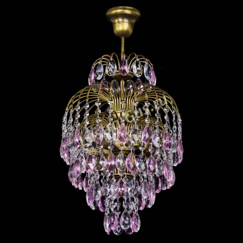 Люстра Лора №3 журавлик Розовая под бронзу в Самаре Гусь Хрустальный