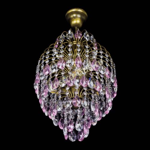 Люстра Лора №3 журавлик Розовая под бронзу в Самаре Гусь Хрустальный