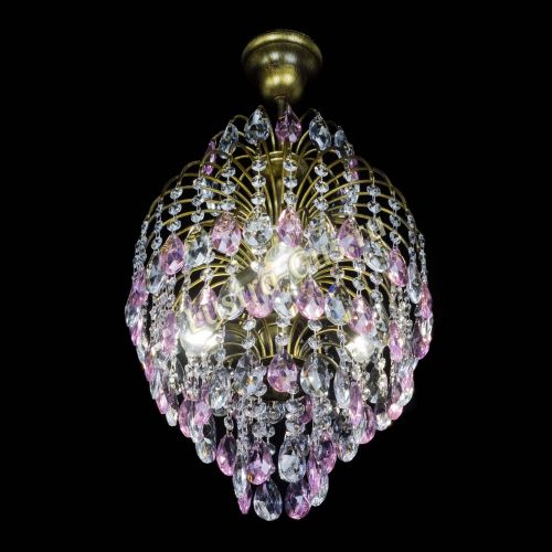 Люстра Лора №3 журавлик Розовая под бронзу в Самаре Гусь Хрустальный