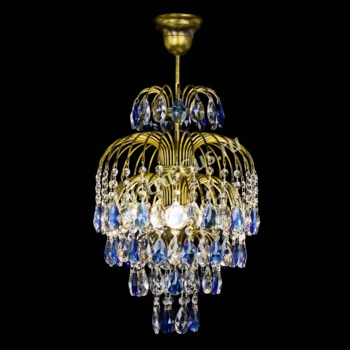 Люстра Лора №3 журавлик Синяя под бронзу в Самаре Гусь Хрустальный