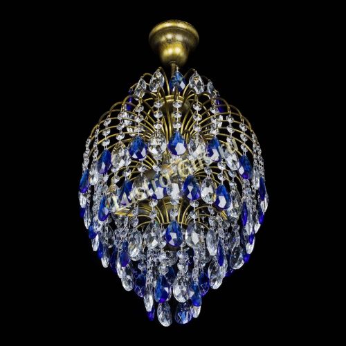 Люстра Лора №3 журавлик Синяя под бронзу в Самаре Гусь Хрустальный