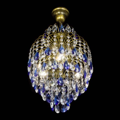 Люстра Лора №3 журавлик Синяя под бронзу в Самаре Гусь Хрустальный