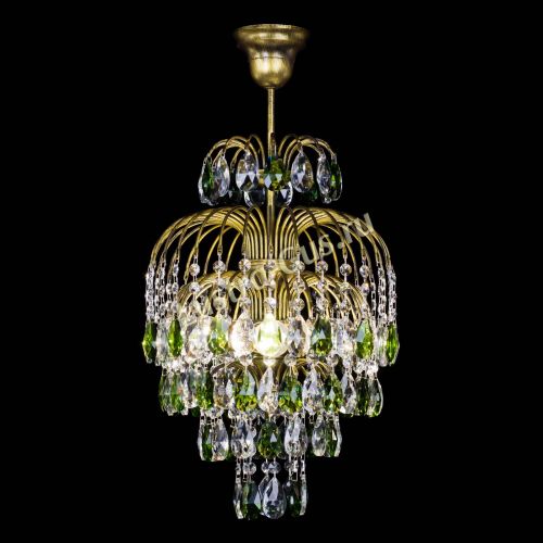 Люстра Лора №3 журавлик Зеленая под бронзу в Самаре Гусь Хрустальный