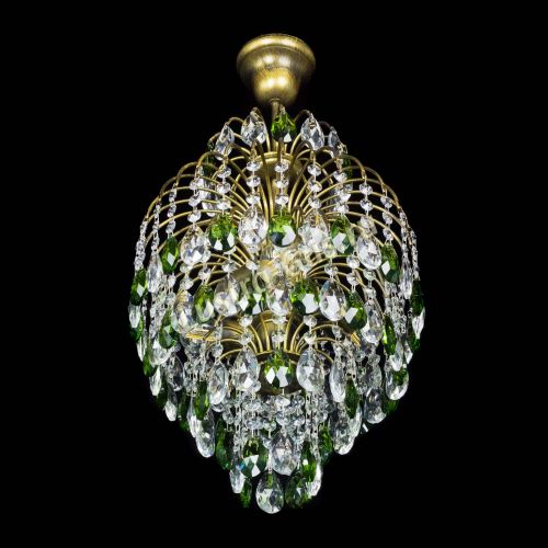 Люстра Лора №3 журавлик Зеленая под бронзу в Самаре Гусь Хрустальный