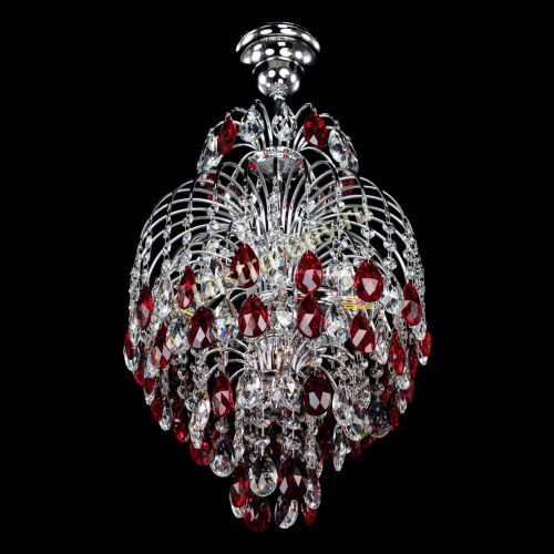 Люстра Лора №3 журавлик красная в Самаре Гусь Хрустальный