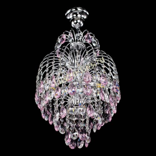 Люстра Лора №3 журавлик розовая в Самаре Гусь Хрустальный