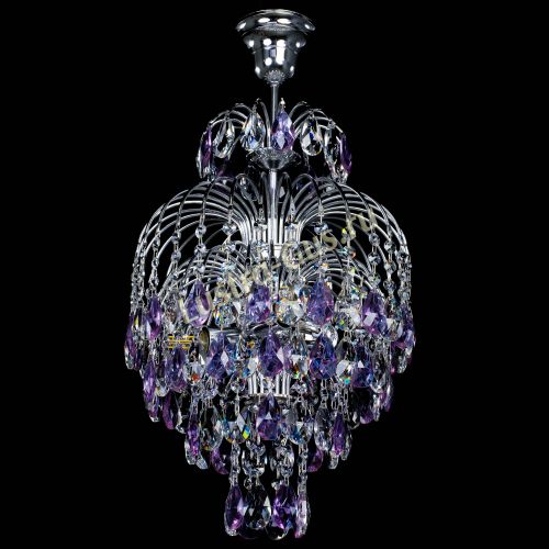 Люстра Лора №3 журавлик сиреневая в Самаре Гусь Хрустальный