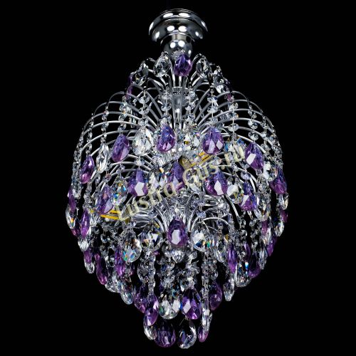 Люстра Лора №3 журавлик сиреневая в Самаре Гусь Хрустальный