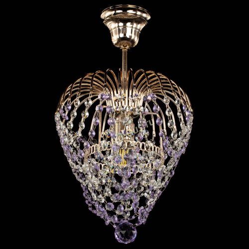 Люстра Малинка обтикон фиолетовая в Самаре Гусь Хрустальный