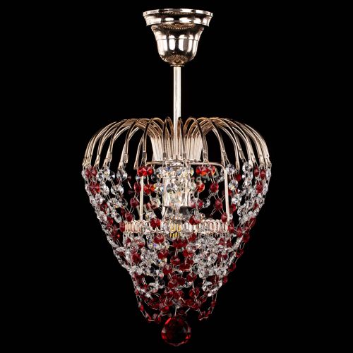 Люстра Малинка обтикон красная в Самаре Гусь Хрустальный