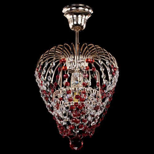 Люстра Малинка обтикон красная в Самаре Гусь Хрустальный
