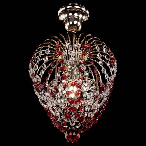 Люстра Малинка обтикон красная в Самаре Гусь Хрустальный