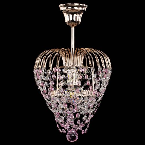 Люстра Малинка обтикон розовая в Самаре Гусь Хрустальный
