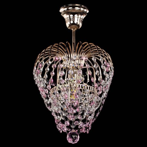 Люстра Малинка обтикон розовая в Самаре Гусь Хрустальный