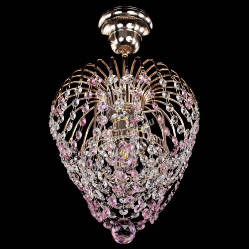 Люстра Малинка обтикон розовая в Самаре Гусь Хрустальный